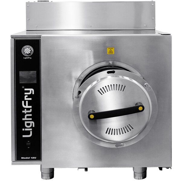 A Lightfry USA commercial air fryer with a round door and stainless steel finish.