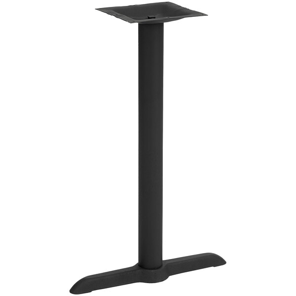 An American Tables & Seating black metal table base kit with a black pole.