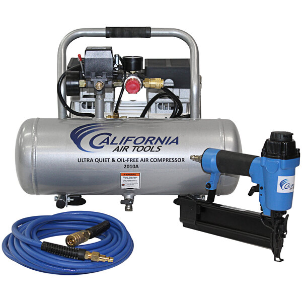 A California Air Tools air compressor and hose.