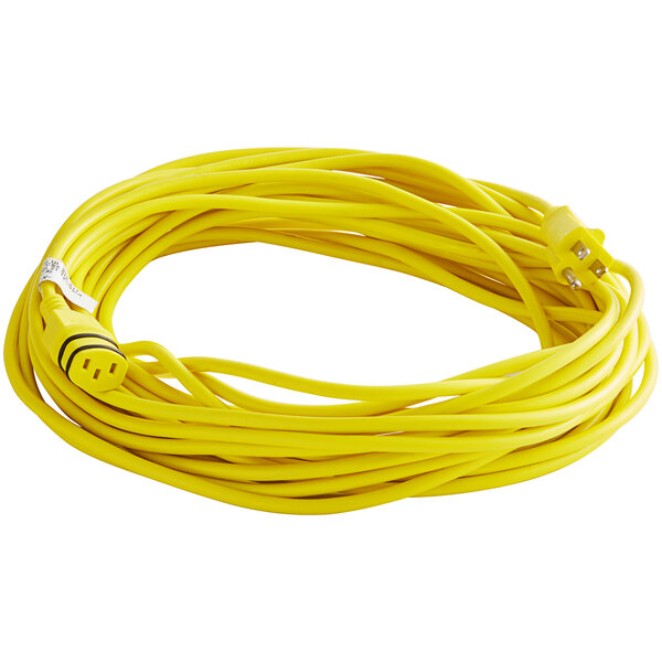A yellow power cord with a plug.