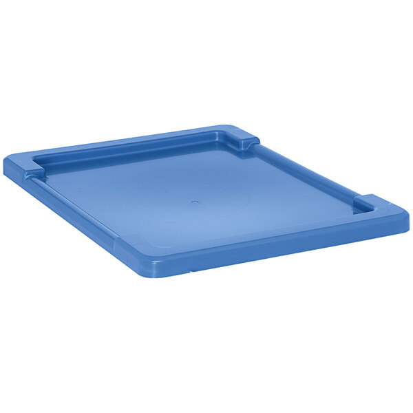 A blue plastic tray with a lid.
