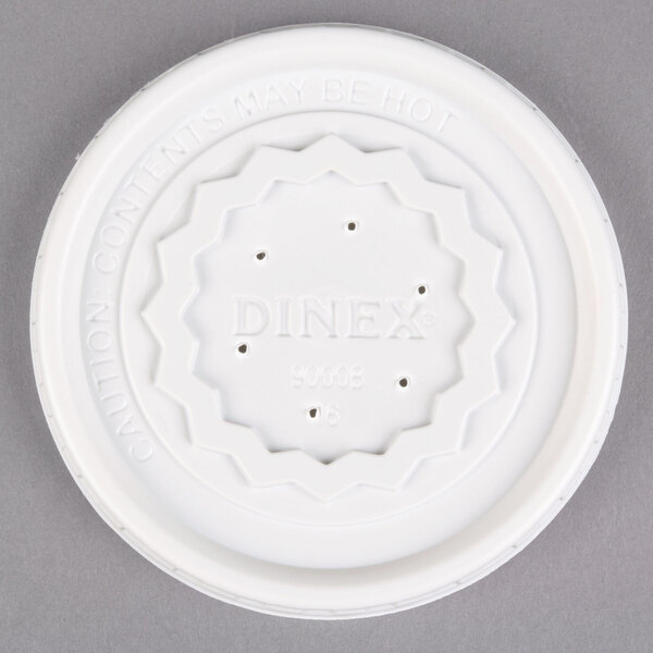 A translucent plastic lid with "Dinex" text.