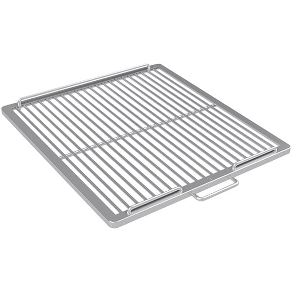 A Mibrasa metal grill rack with handles and a grid on a white background.