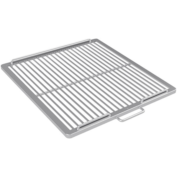 A Mibrasa metal grill grid with handles.