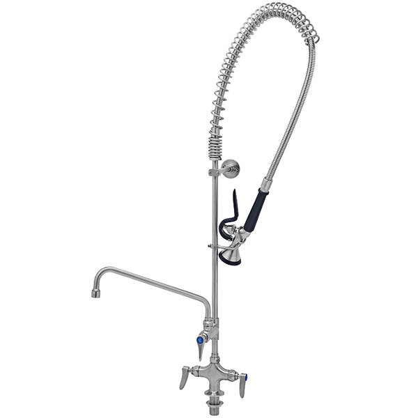 A stainless steel Eversteel pre-rinse faucet with a hose.