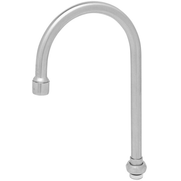 A silver Eversteel swivel gooseneck faucet with a round handle.