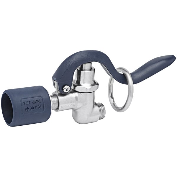 A blue and silver Eversteel stainless steel spray valve nozzle.