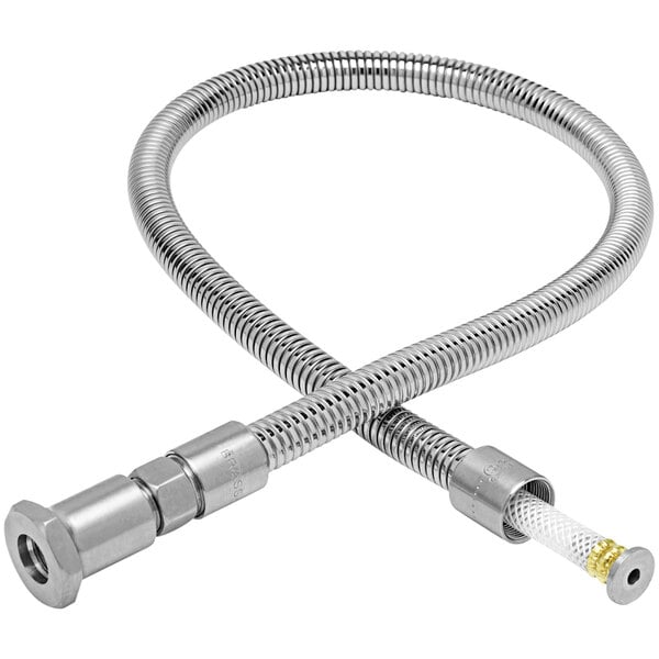 A stainless steel Eversteel flexible hose with metal connectors.