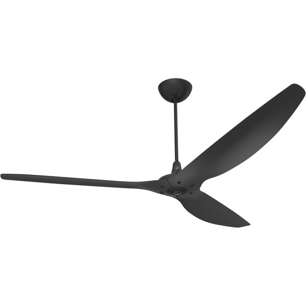 A black Big Ass Fans Haiku ceiling fan with two blades.