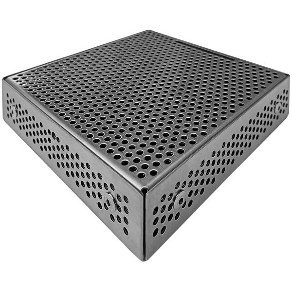 An OilChef CS metal box with holes.