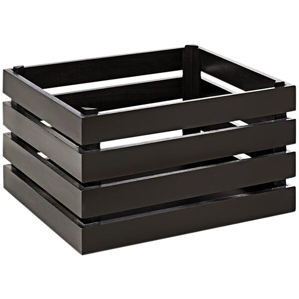 A black bamboo Superbox with four compartments.