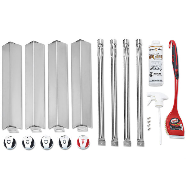 A Crown Verity seasonal tune up kit including tools and screws.