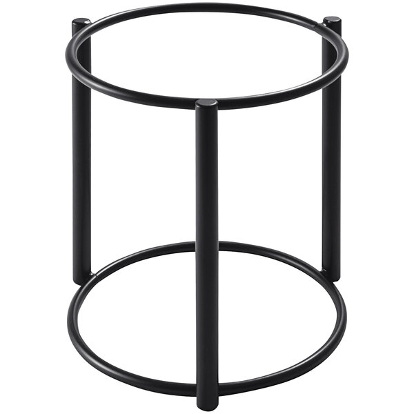 A black metal Abert Cosmo buffet stand with round legs.