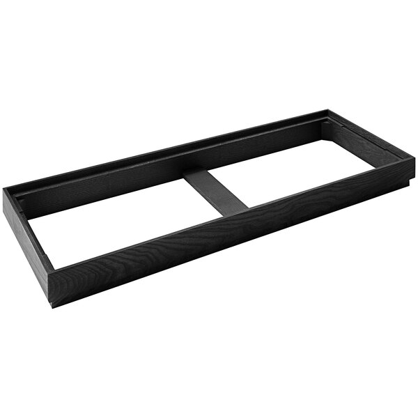 A black rectangular Abert Domino black ash wood display frame with two sections.
