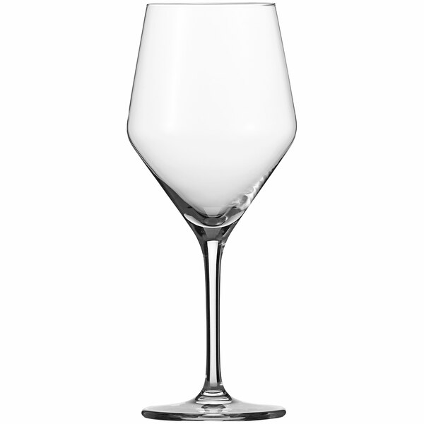 A clear Schott Zwiesel wine glass with a long stem.