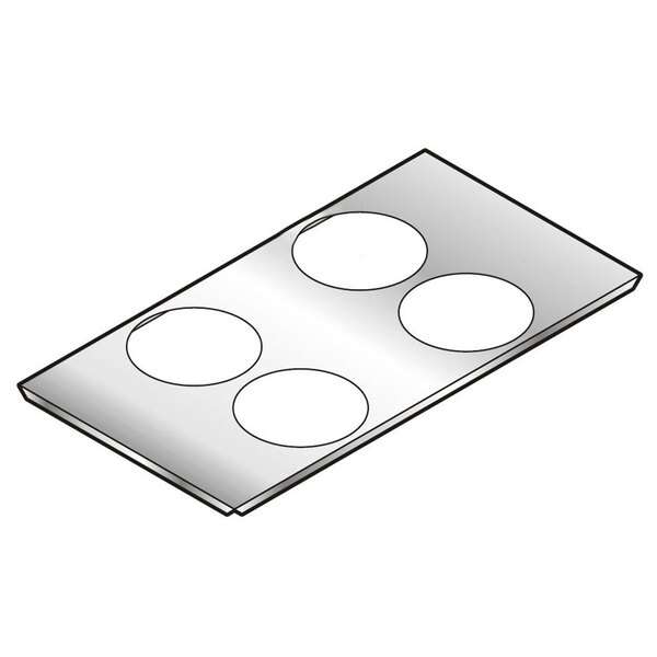 A drawing of a Wells 5D-21624 adapter top with four holes in it.