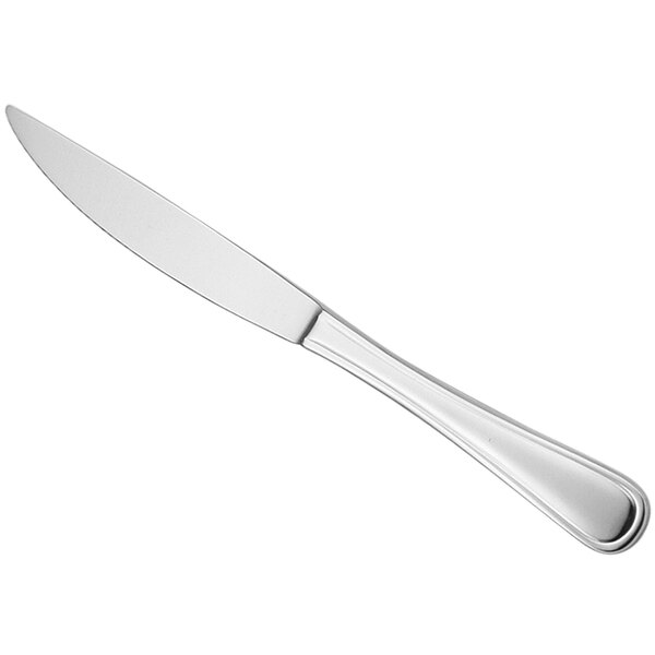 A Oneida stainless steel steak knife with a silver handle.