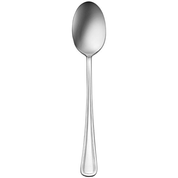 A Oneida New Rim by 1880 Hospitality stainless steel serving spoon.