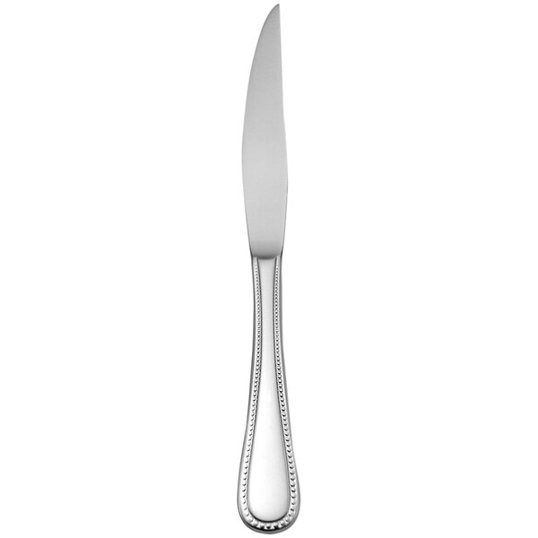 A Oneida Pearl by 1880 Hospitality stainless steel steak knife with a handle.