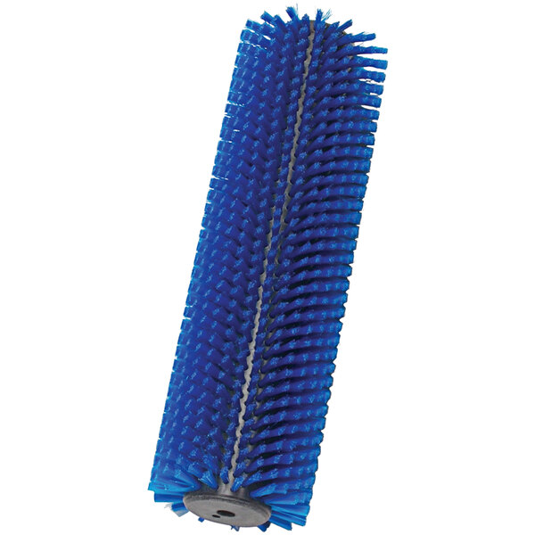 A close-up of a blue Powr-Flite hard brush with white bristles.