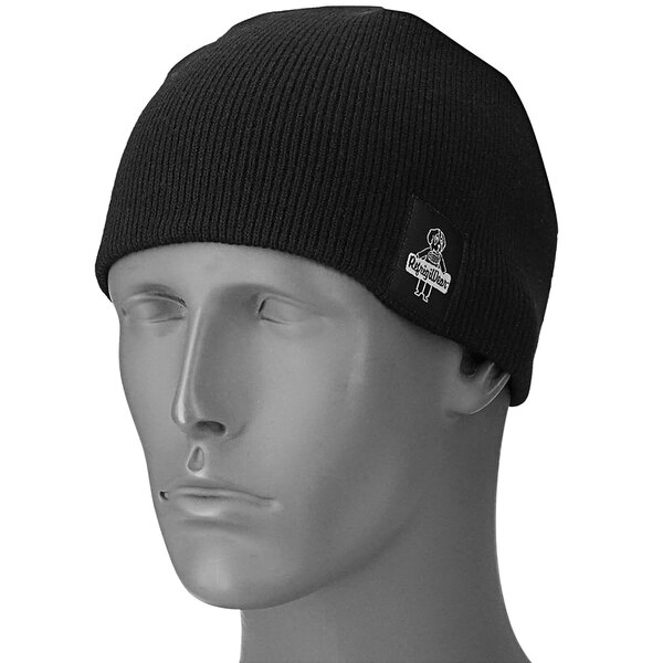 A RefrigiWear black knit hat on a mannequin head.