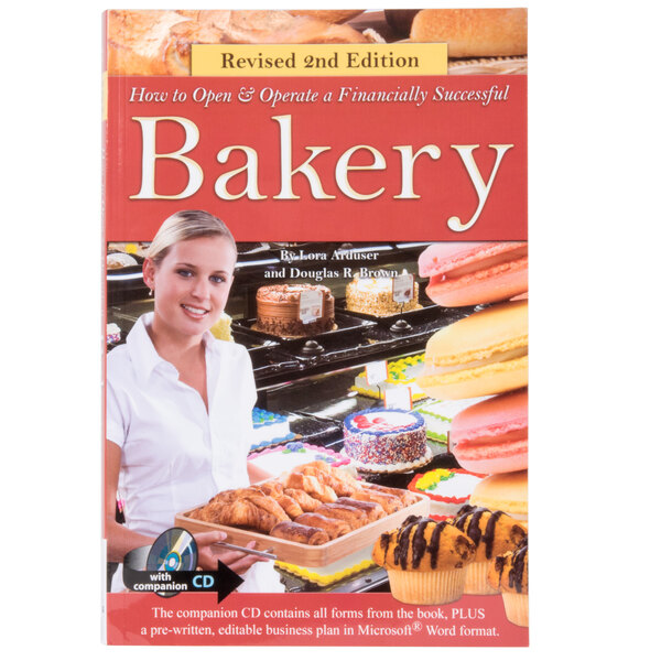 The cover of "How to Open a Financially Successful Bakery" with a woman in a white shirt smiling.