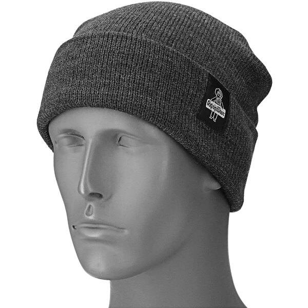 A mannequin head with a RefrigiWear grey knit hat.