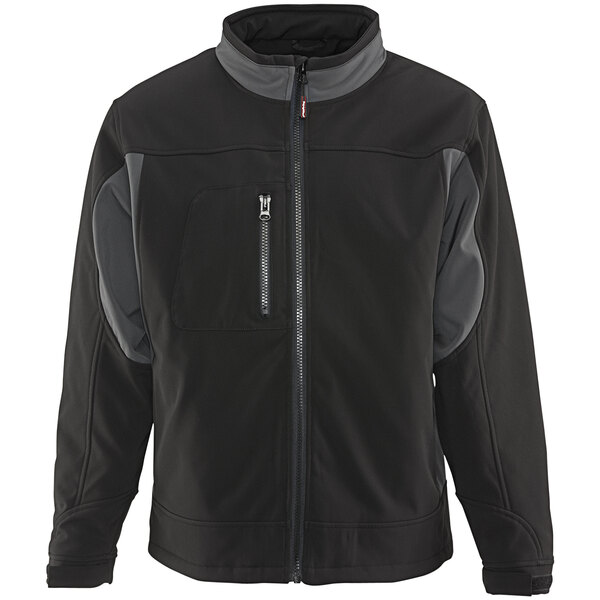 A black RefrigiWear softshell jacket with grey accents.