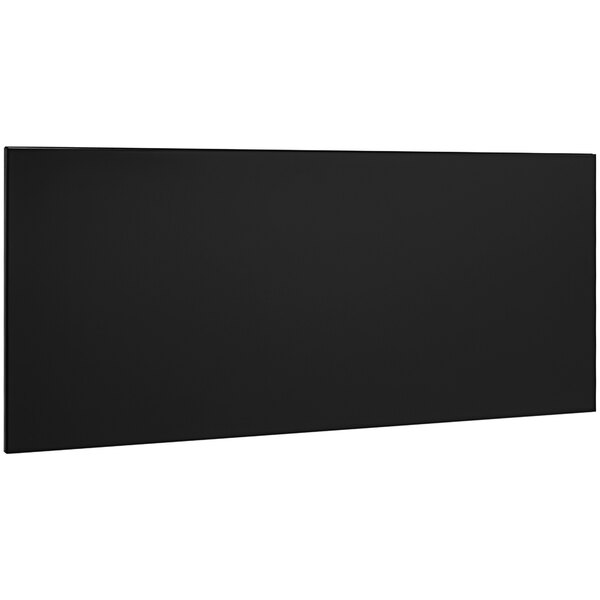 A black rectangular panel with a white background.