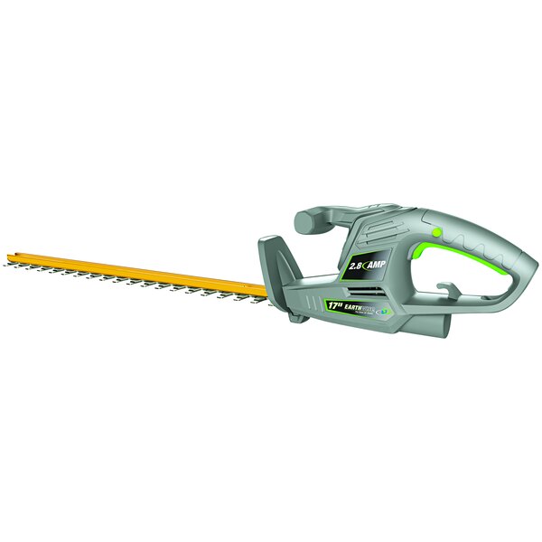 An Earthwise hedge trimmer with green and yellow accents.