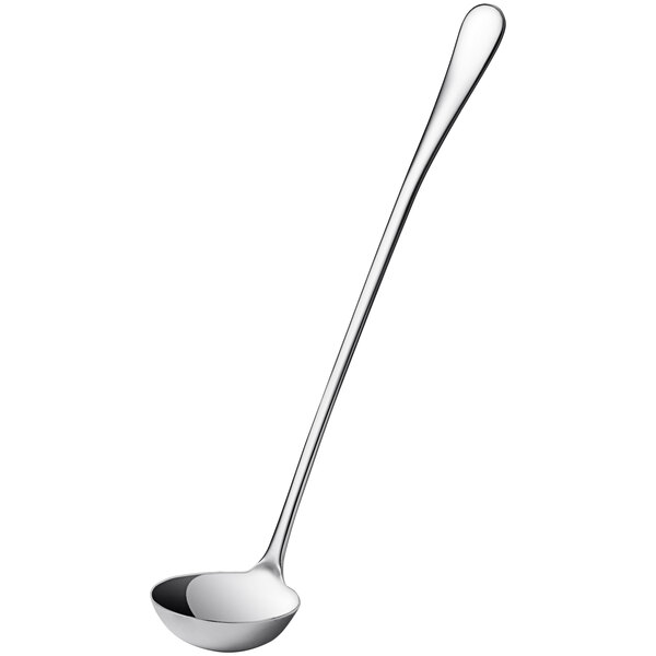 A Libbey silver ladle with a long handle and a bowl.
