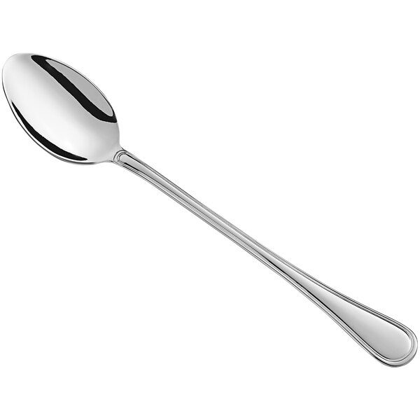 A Libbey Louvre stainless steel long-handle serving spoon with a silver handle and spoon.