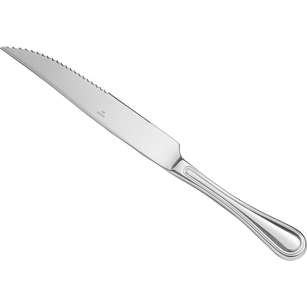 A Libbey Louvre stainless steel carving knife with a silver handle.