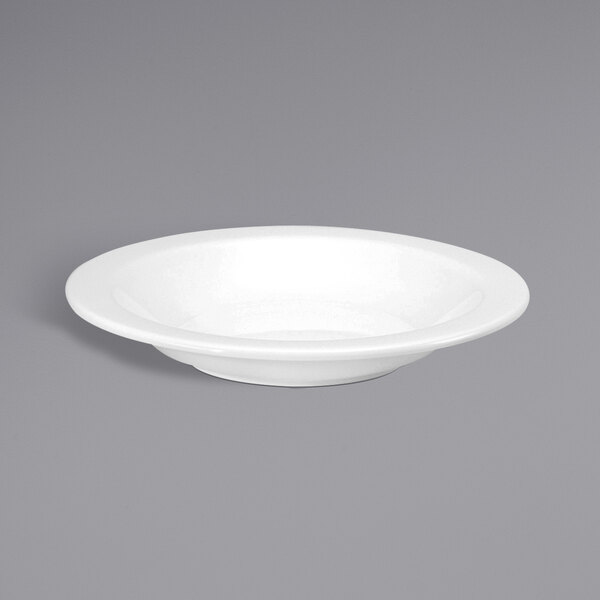 A white Oneida Shape 2000 porcelain pasta bowl.