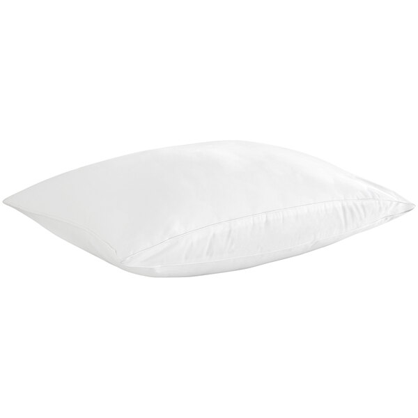 A white Restful Nights standard size pillow on a white background.