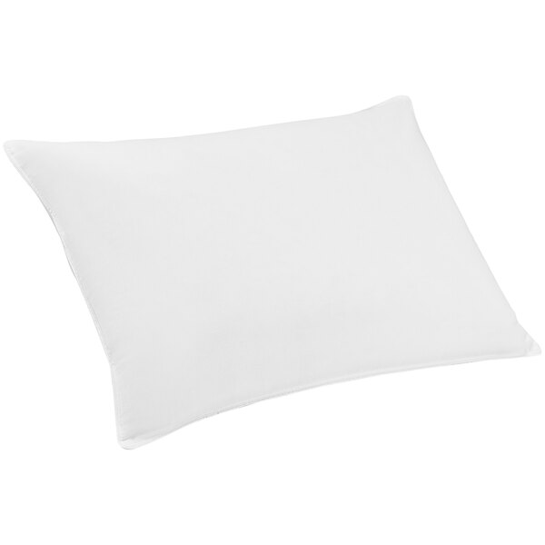 A white Restful Nights king size pillow with antimicrobial cover.