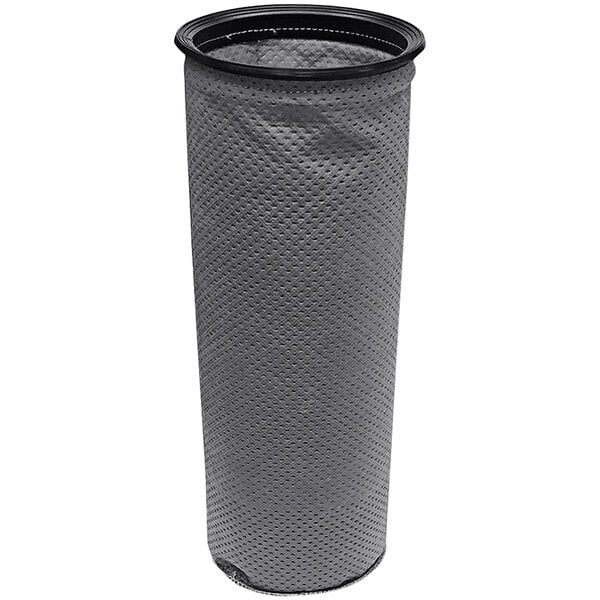 A grey filter cylinder with a black cap.
