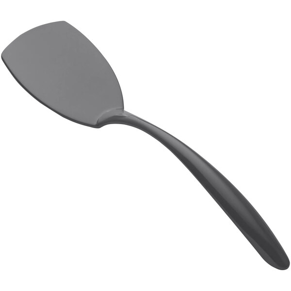 A gunmetal grey Bon Chef serving turner with a long handle.