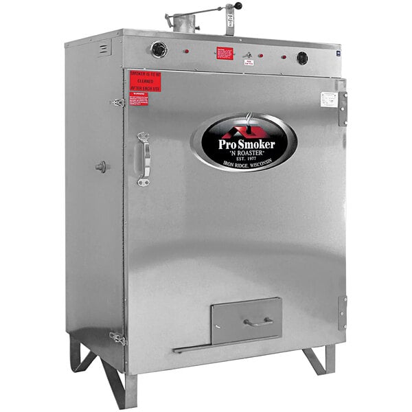 A large stainless steel Pro Smoker oven with a door.