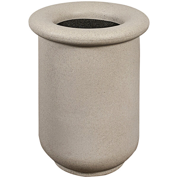 A white cylinder with a black top.
