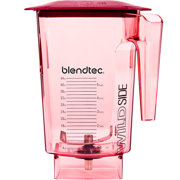 The red Blendtec WildSide+ jar with red hard lid.