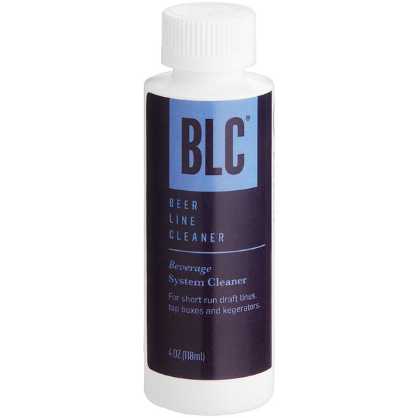 A white National Chemicals Inc. bottle with a blue label reading "BLC Beverage Line Cleaner"