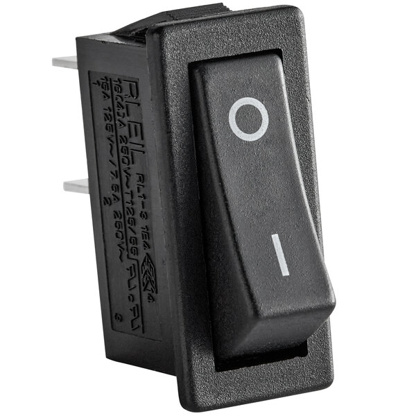 A black Carnival King switch with a single button.