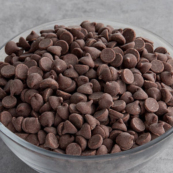A bowl of Enjoy Life Rice Milk Chocolate Chips.
