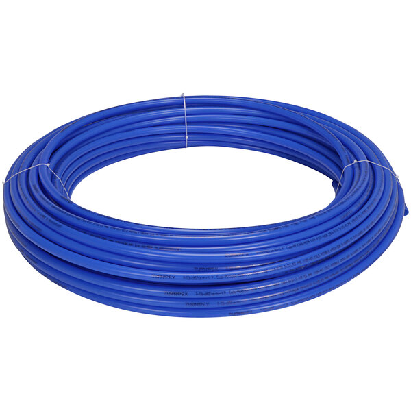 A roll of Zurn blue PEX tubing.