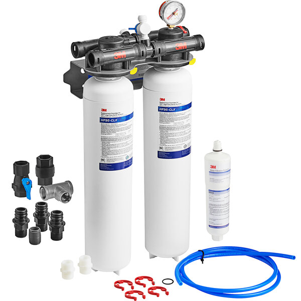 3M Water Filtration Products 290 Series Dual-Port Filter System with two water filters.