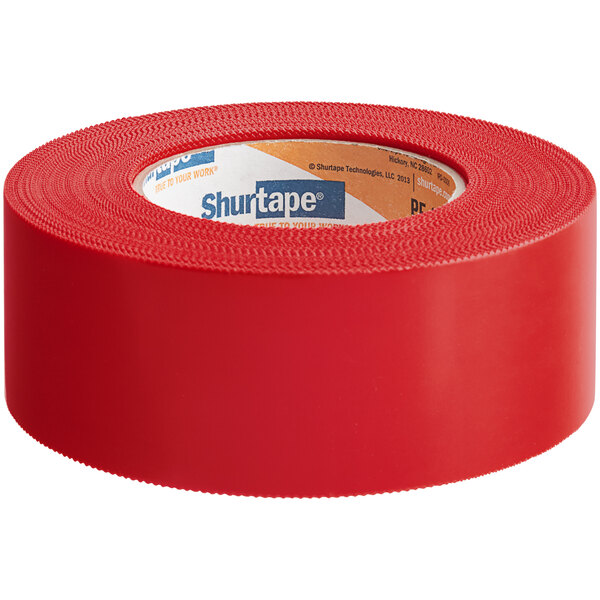 A roll of Shurtape red polyethylene tape.