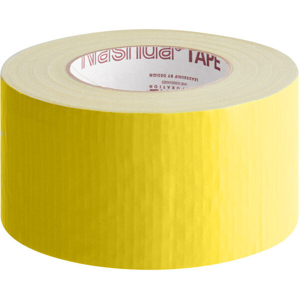 A roll of yellow Nashua duct tape with a white label.