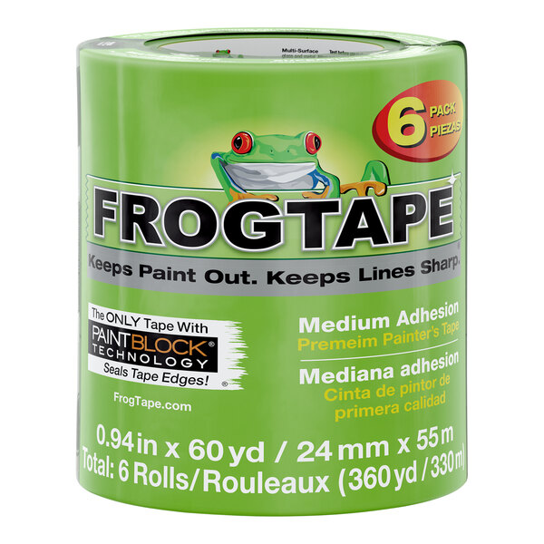 FrogTape 1" x 60 Yards Green Multi-Surface Painter's Tape 240659 - 6/Pack