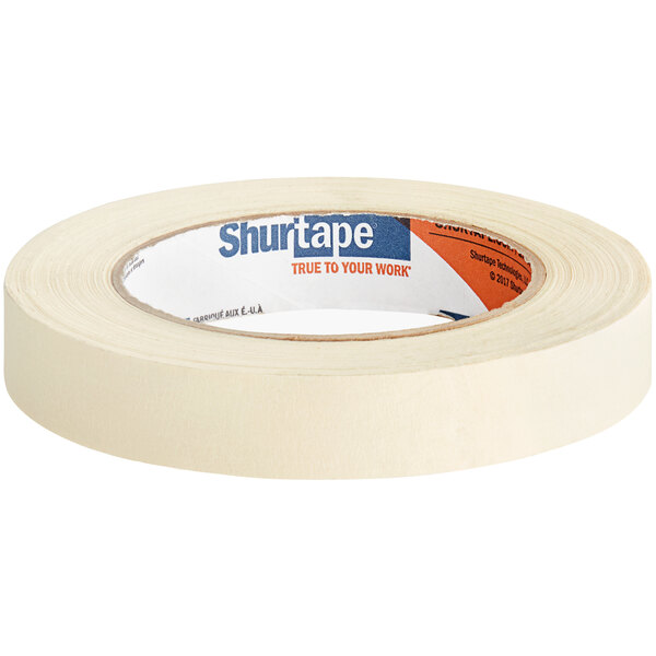 A roll of Shurtape natural masking tape.